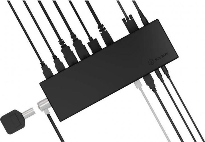Produktbild Icy Box Dockingstation Notebook USB-C -> 3x Videoausgabe 60H (USB-C, 14 Ports)