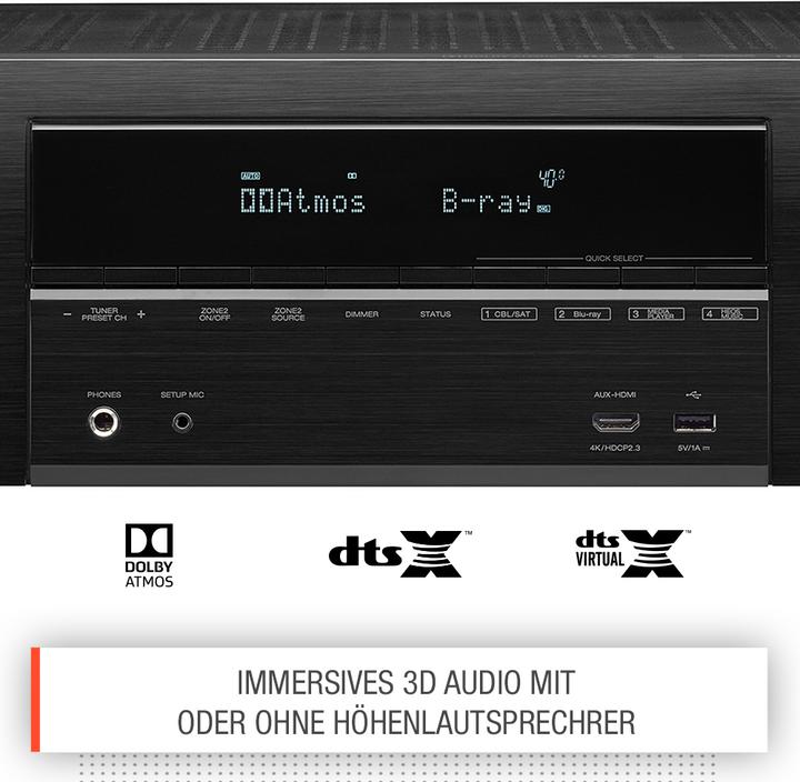 Image du produit Denon AVR-X1600H (7.2 canaux, FM, DAB+)