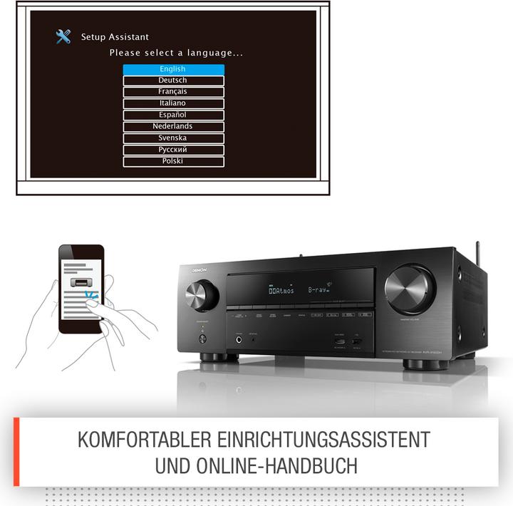 Image du produit Denon AVR-X1600H (7.2 canaux, FM, DAB+)