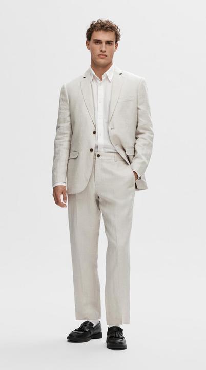Actual product image Selected Homme Regular fit linen suit trousers (52)