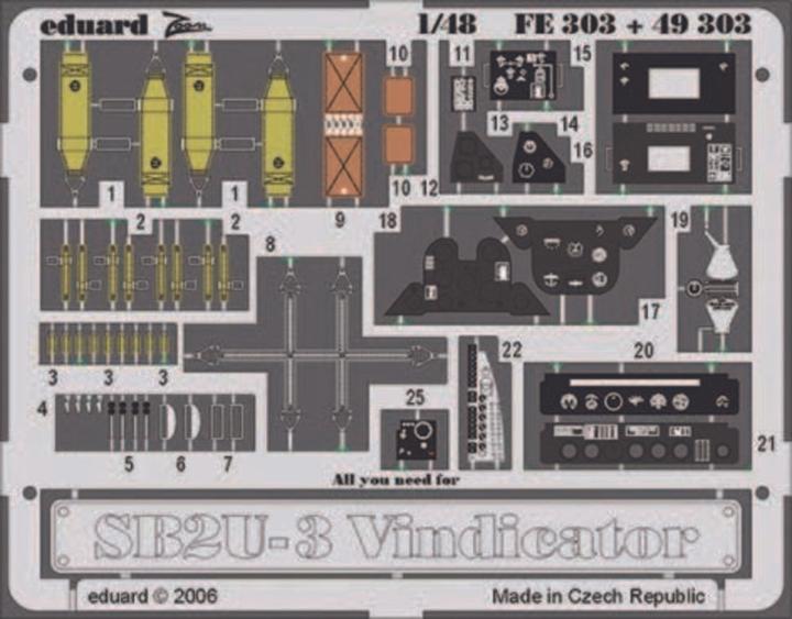 Actual product image Eduard SB2U-3 Vindicator for Accurate Miniatures Kit