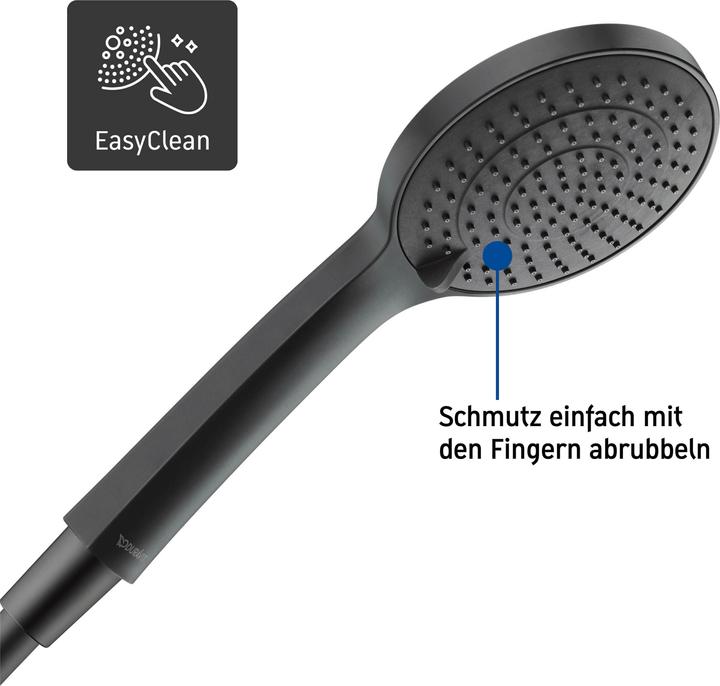 Actual product image Duravit Hand shower 110, 3 jet black matt (3 Beam types, 14 l/min)