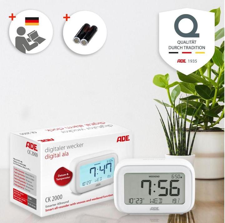 Produktbild ADE Digitalwecker mit Temperaturanzeige