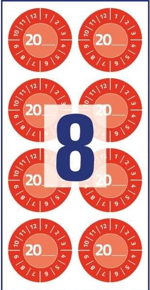 Produktbild Avery -Zweckform 80 St. Prüfplakette 20XX Rot (Ø) 30 mm 30 mm