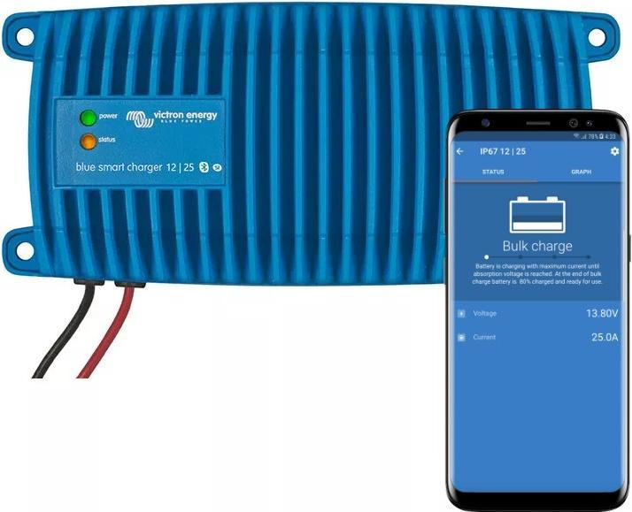 Image du produit Victron Energy Blue Smart IP67 Charger 12/25 (1+Si) (avec Bluetooth) (12V, 25 A)