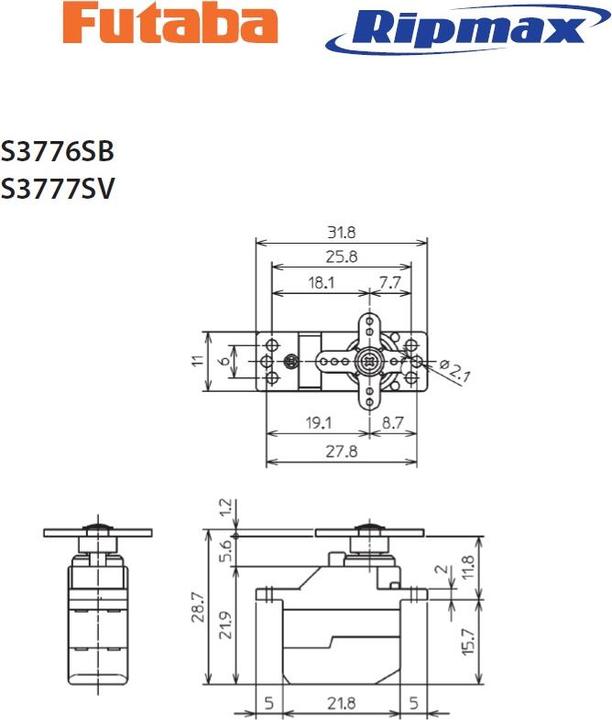Actual product image Futaba Servo S3776SB S.Bus2