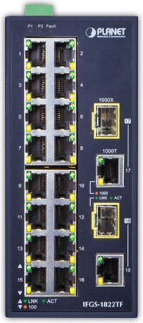 Immagine prodotto Planet IFGS-1822TF Interruttore di rete Fast Ethernet (10/100) (16 Porti)