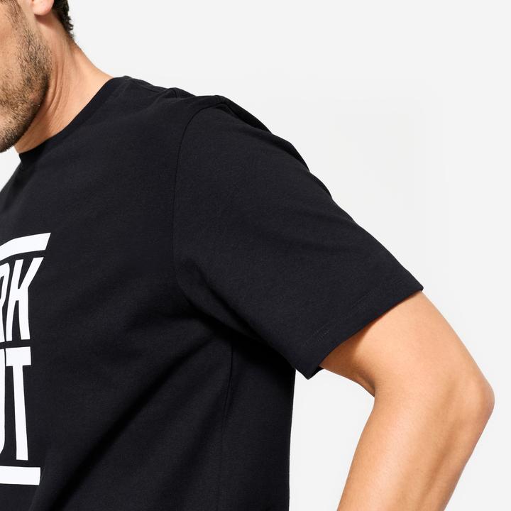 Immagine prodotto Domyos T-Shirt Herren Baumwolle Regular - schwarz (XXL)