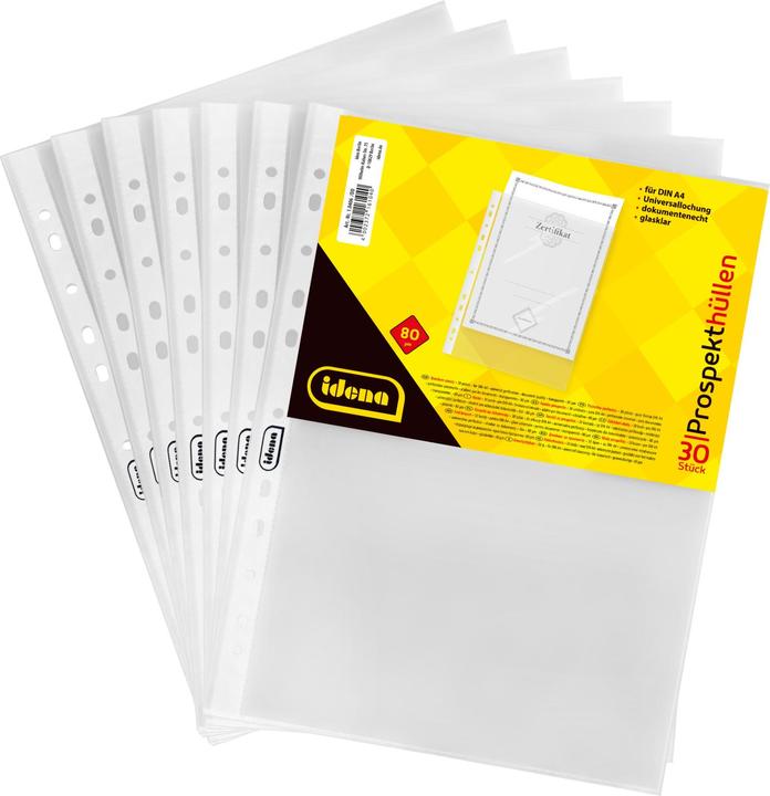 Produktbild Idena Prospekthülle A4 30er glasklar 80µ (A4, 30 x)