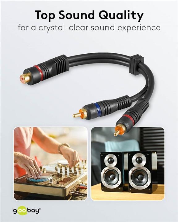 Actual product image Goobay Audio Y-adapter cable stereo, OFC (0.20 m)