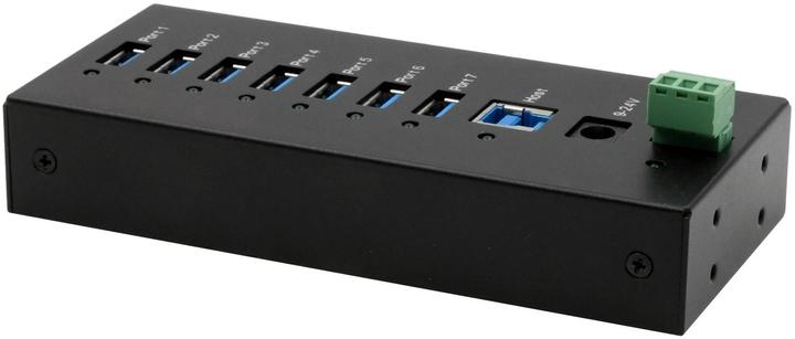 Produktbild Exsys 7 Port USB 3.2 Gen 1 HUB Metall-Gehäuse, inkl. USB 3.0 Kabel, Din-Rail und Wandm (USB-B, 7 Ports)
