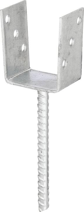 Image du produit GAH Support de poteau en U avec ancrage pour béton en acier cannelé - Galvanisé à chaud (214234) (Ancrages en béton, 1 pcs)