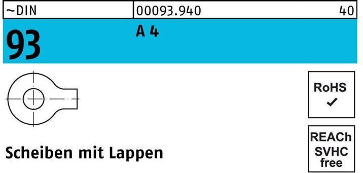 Produktbild Unterlegscheibe DIN 93 m.Lappen 5,3 A 4