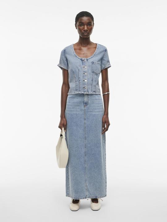 Image du produit Rouge Edit Denim Oberteil mit kurzen Ärmeln (34)