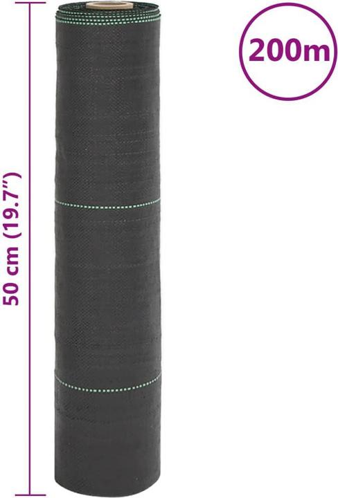 Productafbeelding VidaXL Onkruidvlies tuinvlies gronddoek onkruidfolie zwart 0,5x200m PP