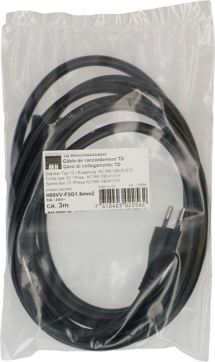 Produktbild Max Hauri Adels TD-Anschlusskabel H05VV-F3G1.5 Typ 12 / AC 166 GBUF/315 (3 m)