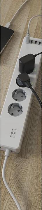 Actual product image Hama Smart WLAN socket strip 4-way, individually switchable, overload protection, 4xUSB (4 x, USB, 1.70 m)