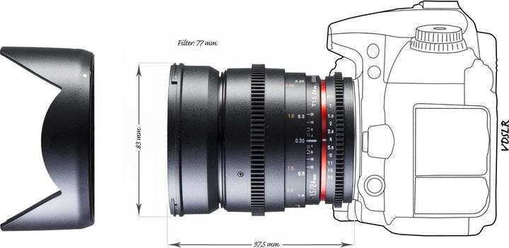 Immagine prodotto Walimex pro Pro Lens 8mm, f/3.5 II VDSLR Fisheye, Nikon (Nikon F, APS-C / DX, Micro Four Thirds)