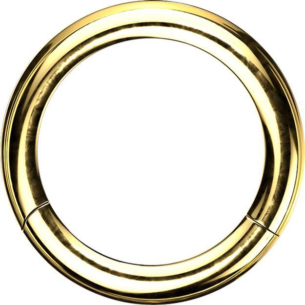 Star Piercing Segmentring klappbar vergoldet (Chirurgenstahl 316L)
