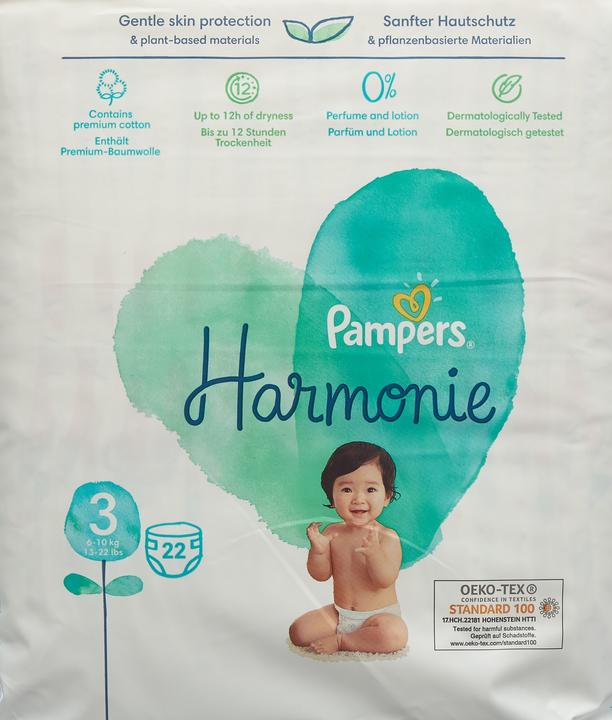 Produktbild Pampers Harmonie (Gr. 3, Tragepack, 22 Stück)