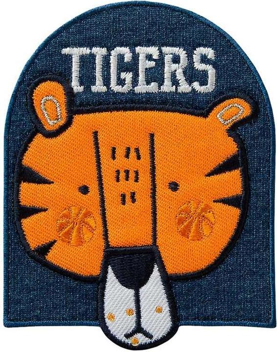 Produktbild Mono Quick Applikationen - Kids and Hits - aufbügelbar Jeansflick Tiger blau/orange