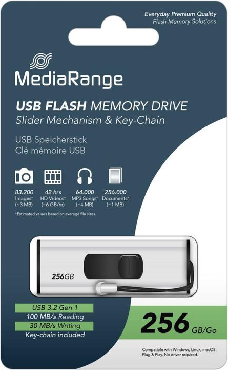 Immagine prodotto MediaRange Chiavetta USB 3.0 (256 GB, USB-A, USB 3.0)