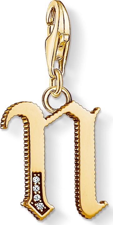 Thomas Sabo Charm-Anhänger Buchstabe N gold (925er Silber)