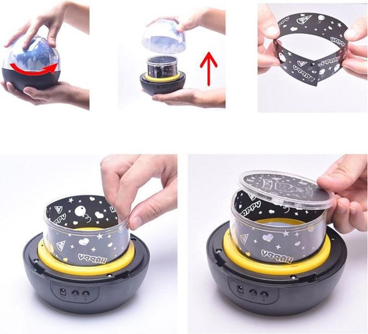 Produktbild Esmée LED Sternenhimmel Projektor 360° Drehung Nachtlicht mit 5 Leuchtmodi + Wechselmotiven