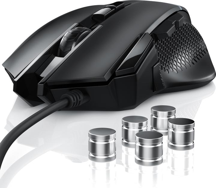 Actual product image CSL Gaming mouse wired 500 dpi, ergonomic, 3200 dpi, selectable sampling rate, mouse incl. weights (Cable)