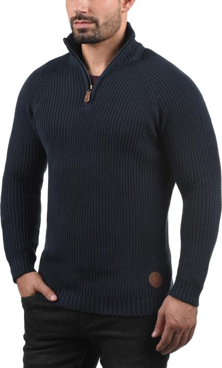 Actual product image Solid Xenox Men's Jumper Chunky Knit Pullover Troyer Made Of 100% Cotton (S)