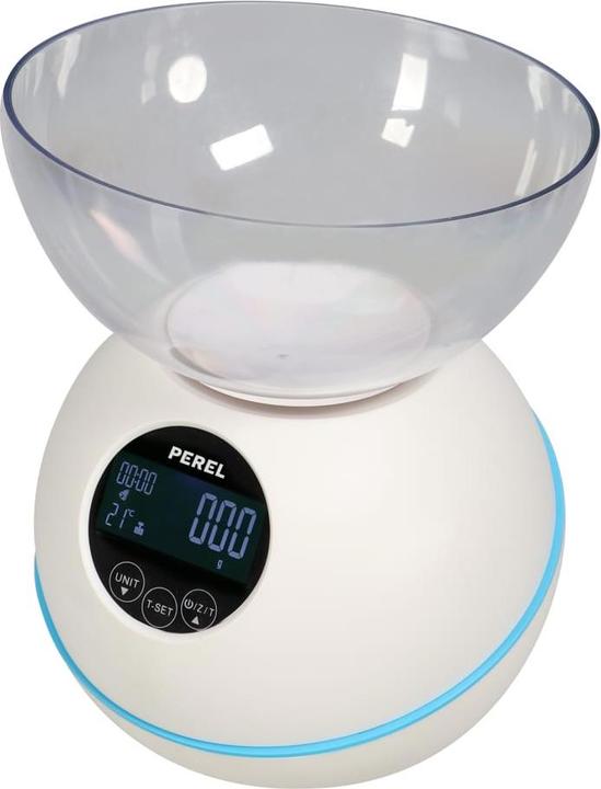 Produktbild Perel DIGITALE KÜCHENWAAGE - 5 kg / 1 g - MIT TEMPERATUR / UHR / ALARM / TIMER