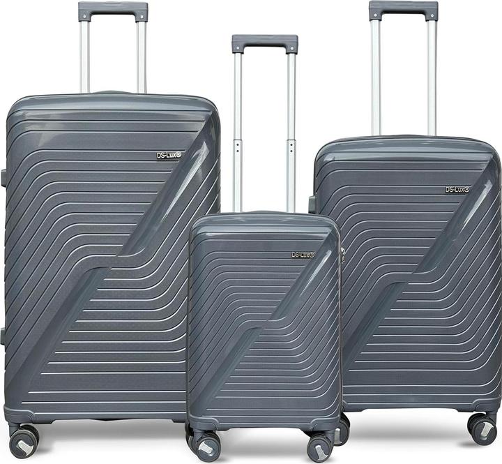 Immagine prodotto DS-Lux Set di valigie rigide da 3 pezzi (88 l, Bagaglio a mano (fino a 50 litri), M (50 - 90l))