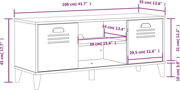 Actual product image VidaXL Viken (106 x 35 x 45 cm)