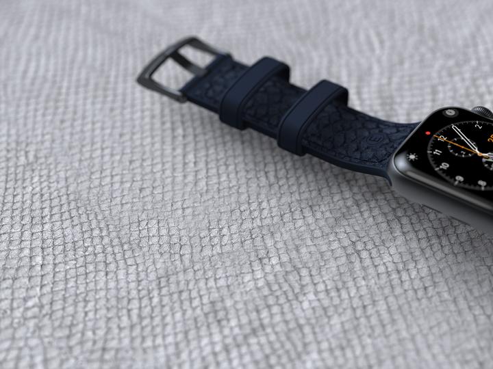 Actual product image Njord Vatn Watch Strap For (45 mm, 44 mm, Vegan Leather, Silicone, Vegan salmon leather)