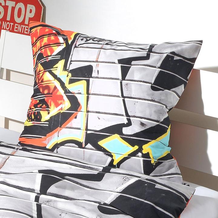 Produktbild BettwarenShop Graffiti (Bettwäsche Set, 155 x 220 cm, 80 x 80 cm)