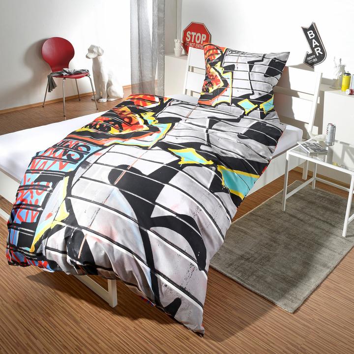 Produktbild BettwarenShop Graffiti (Bettwäsche Set, 155 x 220 cm, 80 x 80 cm)