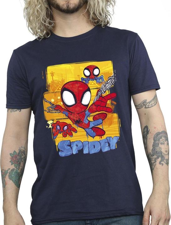 Actual product image Mens Spidey And His Amazing Friends Flying T-Shirt (S)