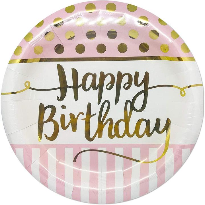 Immagine prodotto Creative Party Piatto di carta Happy Birthday di louise's party