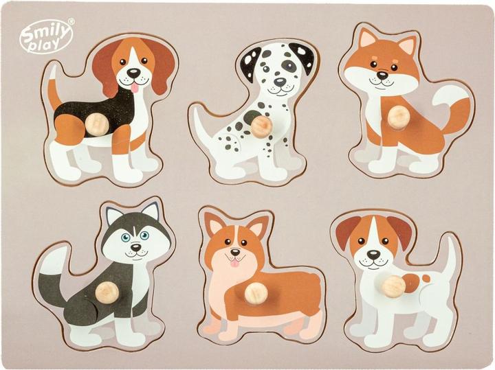 Smily Puzzle di legno Animali cani (6 pezzi)