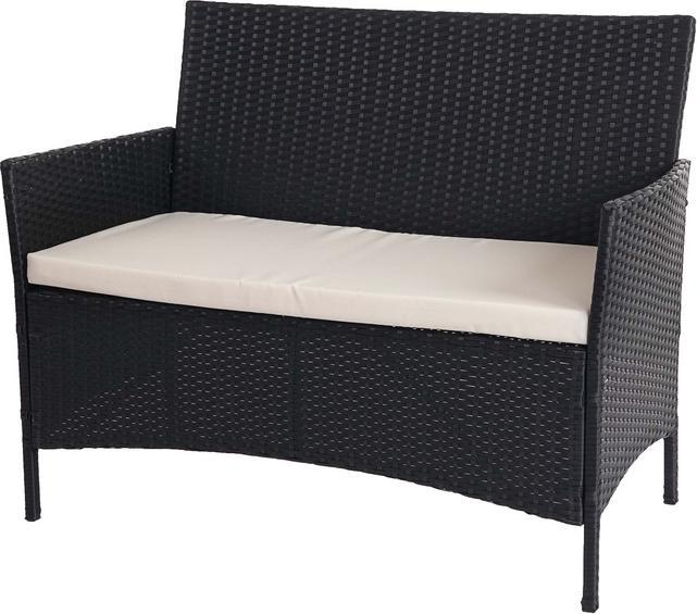 Produktbild Swisshandel24 3-2-1-1 Poly-Rattan Garten-Garnitur Halden, Sitzgruppe - anthrazit, Kissen creme