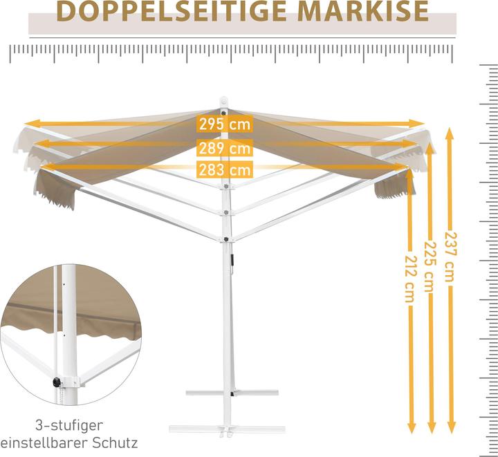 Actual product image Outsunny Garden awning with crank (3.42 m)