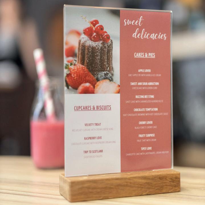 Actual product image Sigel Table display with wooden base (A6)