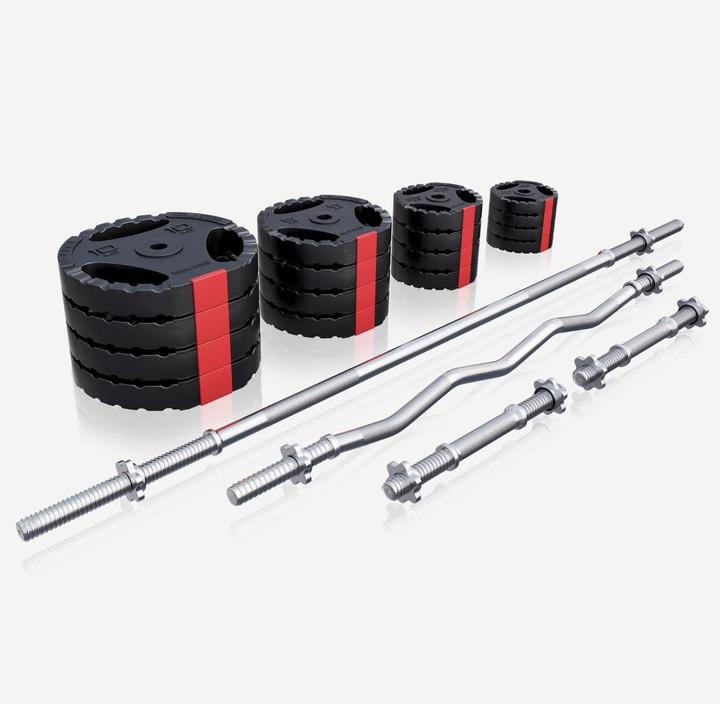 Immagine prodotto Gorilla Sports Set di bilancieri (4 x 1,25 kg, 4 x 2,5 kg, 4 x 5 kg, 4 x 10 kg)