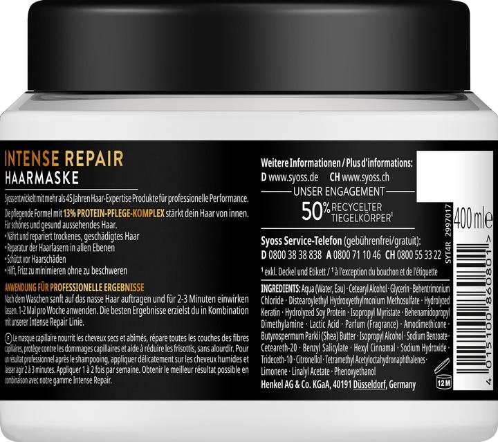 Immagine prodotto Syoss Haarmaske Intense Repair 400ml (400 ml)