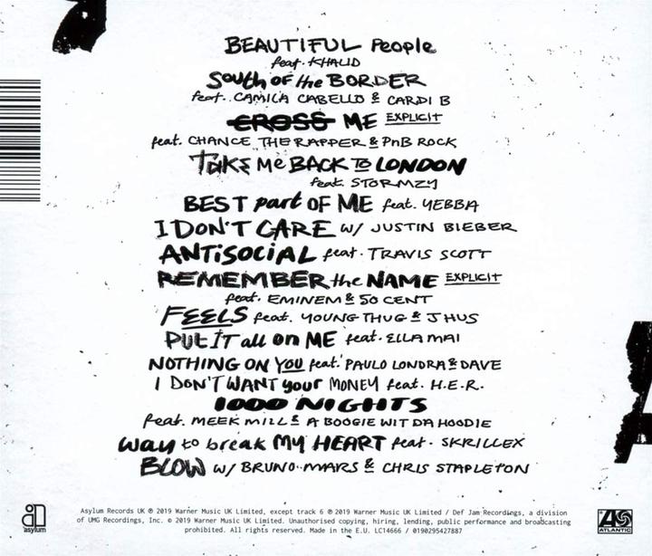 Image du produit Ed Sheeran ‎- No.6 Collaborations Project (Ed Sheeran, 2019)