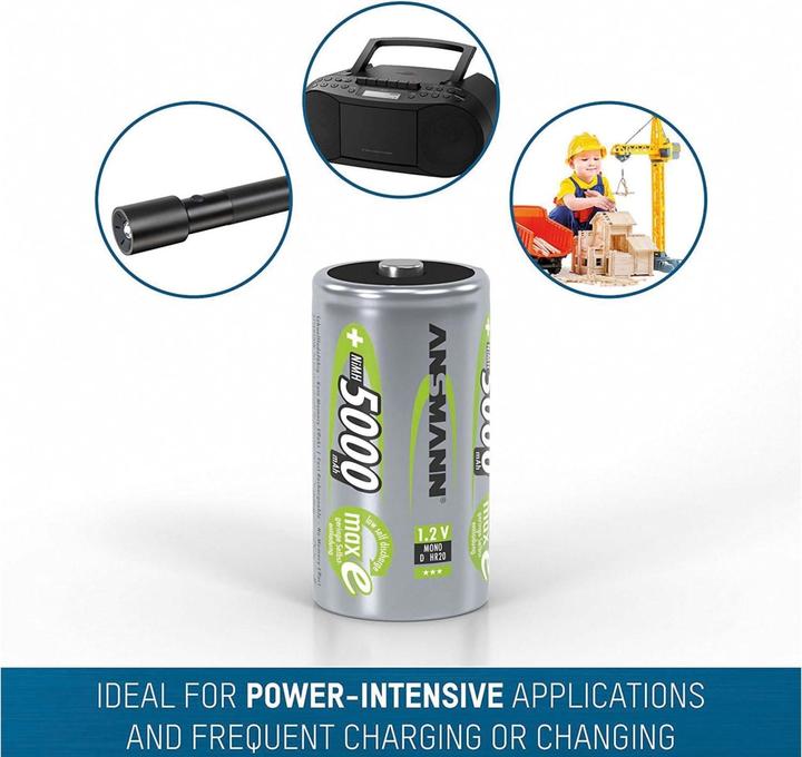 Produktbild Ansmann Mono D (2 Stk., D, 5000 mAh)