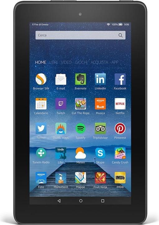 Produktbild Amazon Fire Tablet 17,7 cm (7 Zoll), WLAN, 8 GB, mit Spezialangeboten (7", 8 GB, Schwarz)