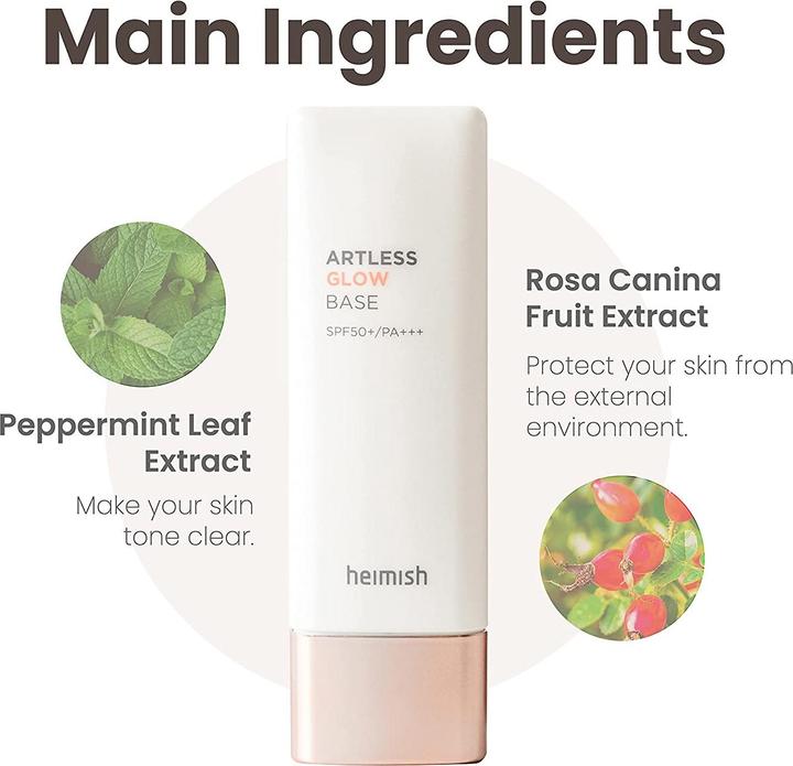 Actual product image Heimish Artless Glow Base (Sun cream face, SPF 50+, 40 ml, 40 g)