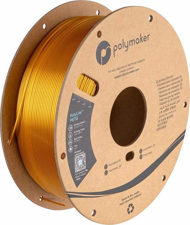 Immagine prodotto Polymaker PolyLite PETG (PETG, 1.75 mm, 3000 g, Nero)
