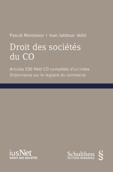 Produktbild Droit des sociétés du CO (Französisch, Pascal Montavon, Ivan Jabbour, 2023)